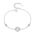 Women's Ladies Sterling Silver 925 Tree Of Life Bracelet Inlaid With Zircon