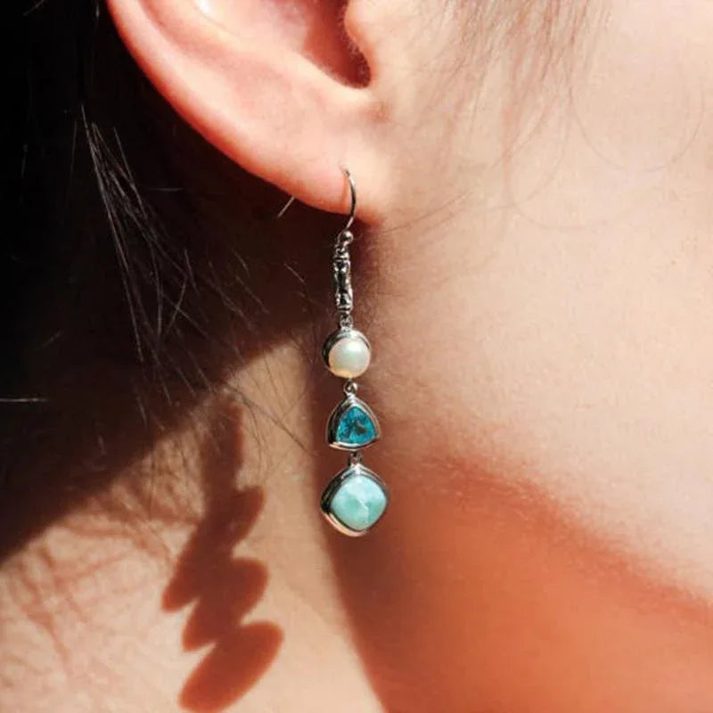 Women's Natural Sea Stone Earrings