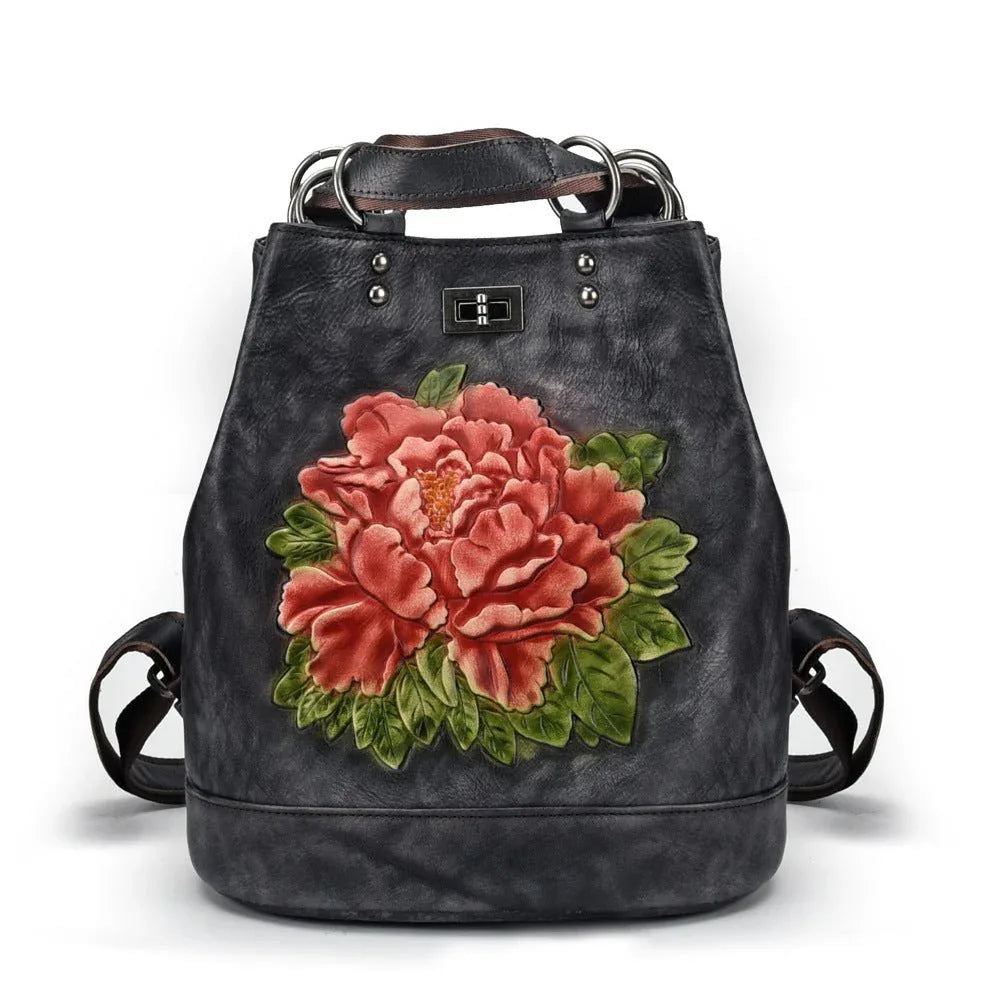 Women's Retro Genuine Leather Backpack