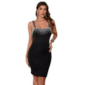 Women's Sexy Dress Ladies Party Night Birthday Fringe Slit Sleeveless Elegant Dress