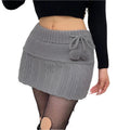 Women's Simple A-line Wool Ball Knitted Skirt