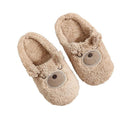 Women's Soft Cute Round Toe Indoor Teddy Bear Slippers
