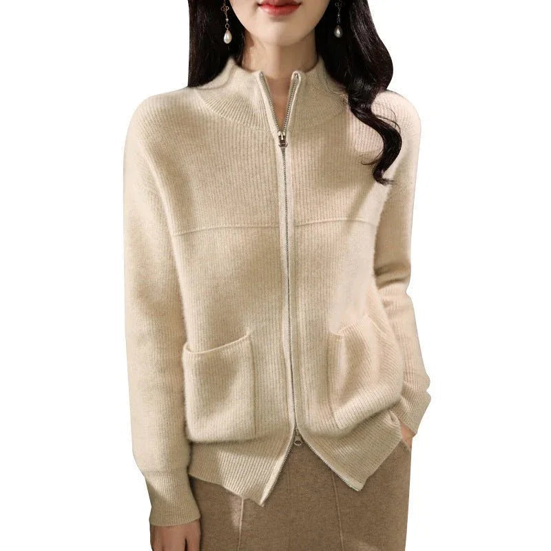 Women's Solid Color Loose  Fit Sweater With Pockets