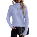 Women's Solid Color Pullover Long Sleeve Turtleneck Sweaters