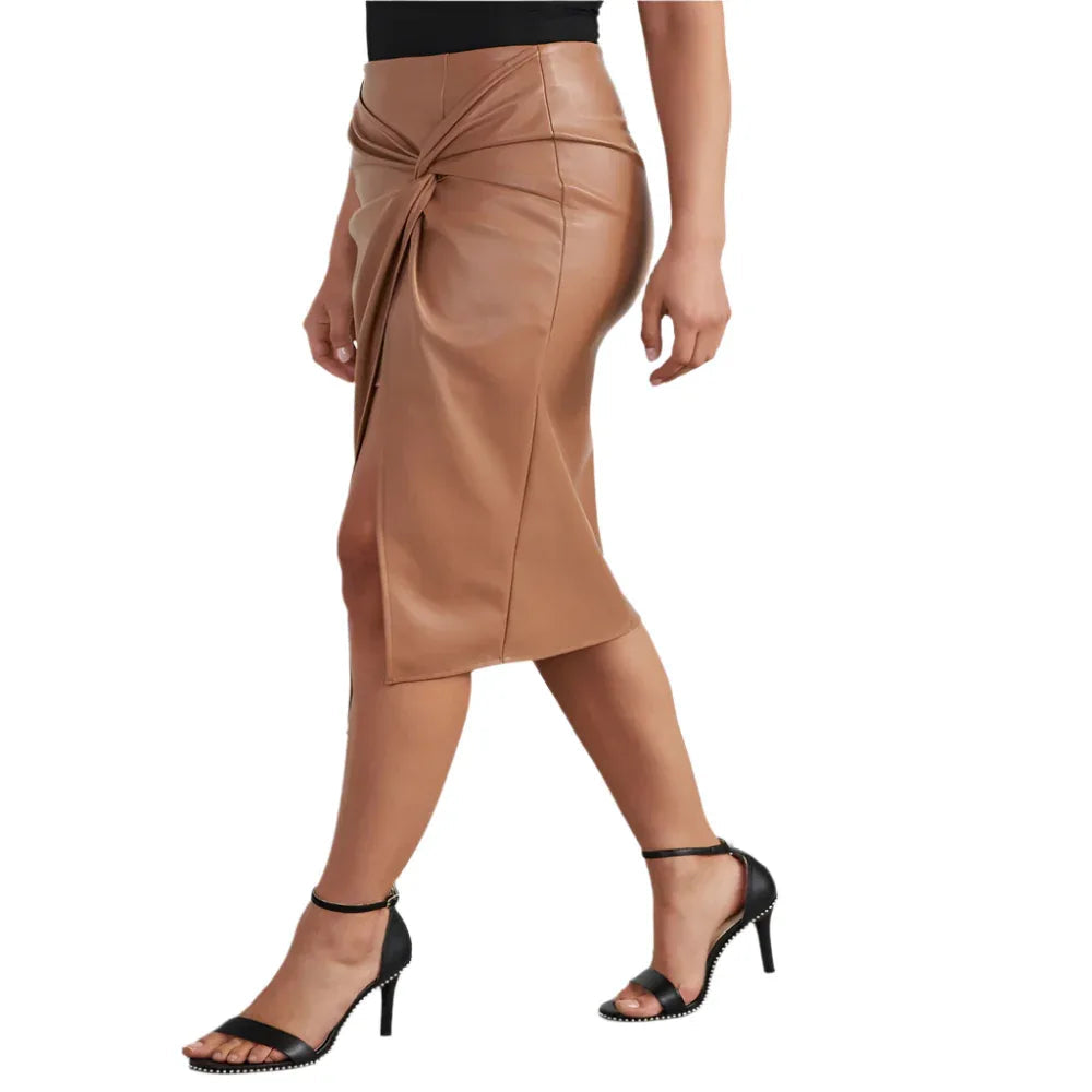 Women's Split Mid-Length Hot Girl Leather Hip Skirt