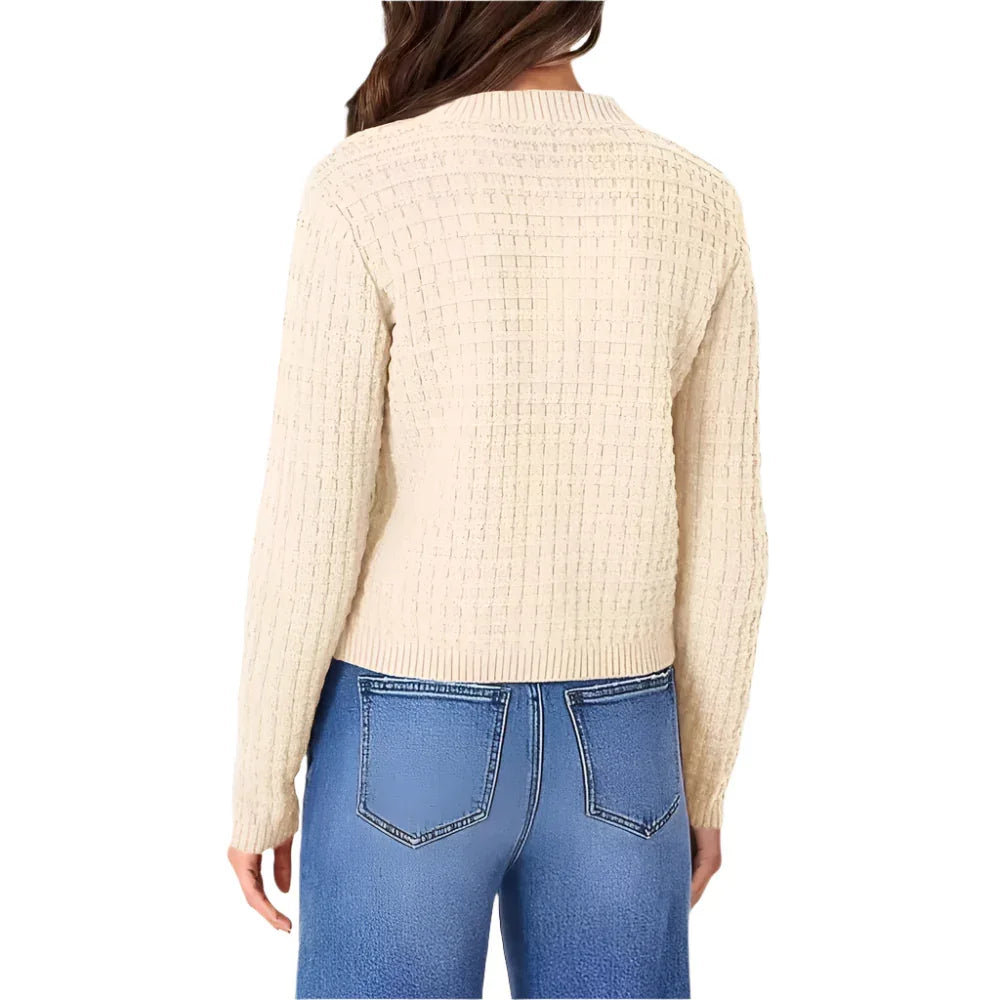 Women's Temperament Crew Neck Knitted Sweater Coat