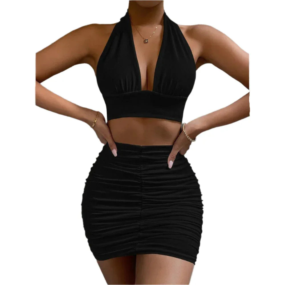 Women's Top & Skirt 2pcs Clothing Set