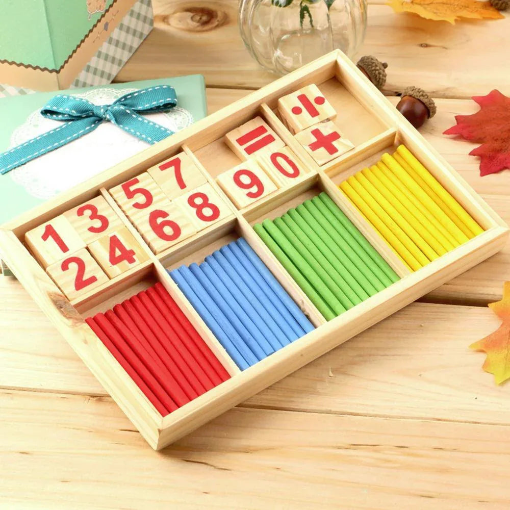 Wooden Counting Intelligence Montessori Calculation Early Educational Toy For Children & Babies