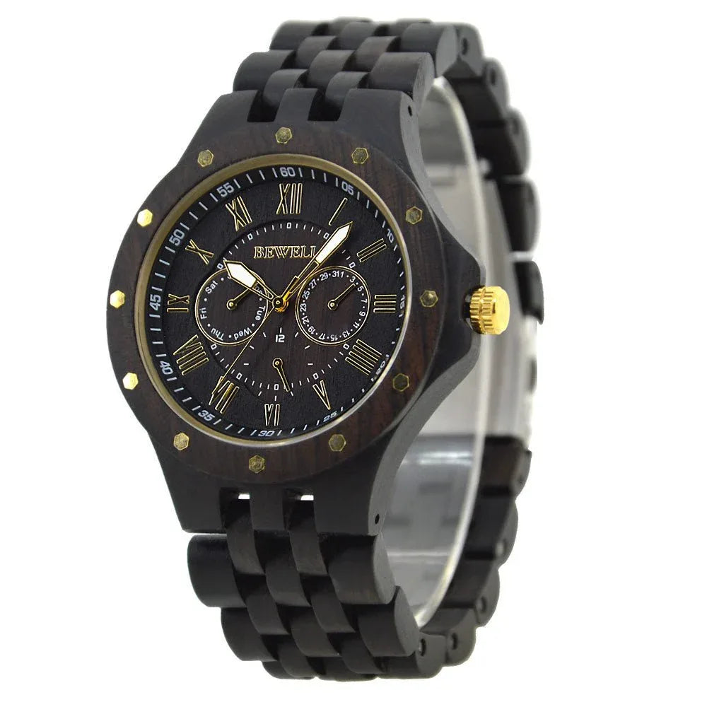 Wooden Large Dial Quartz Watch For Men