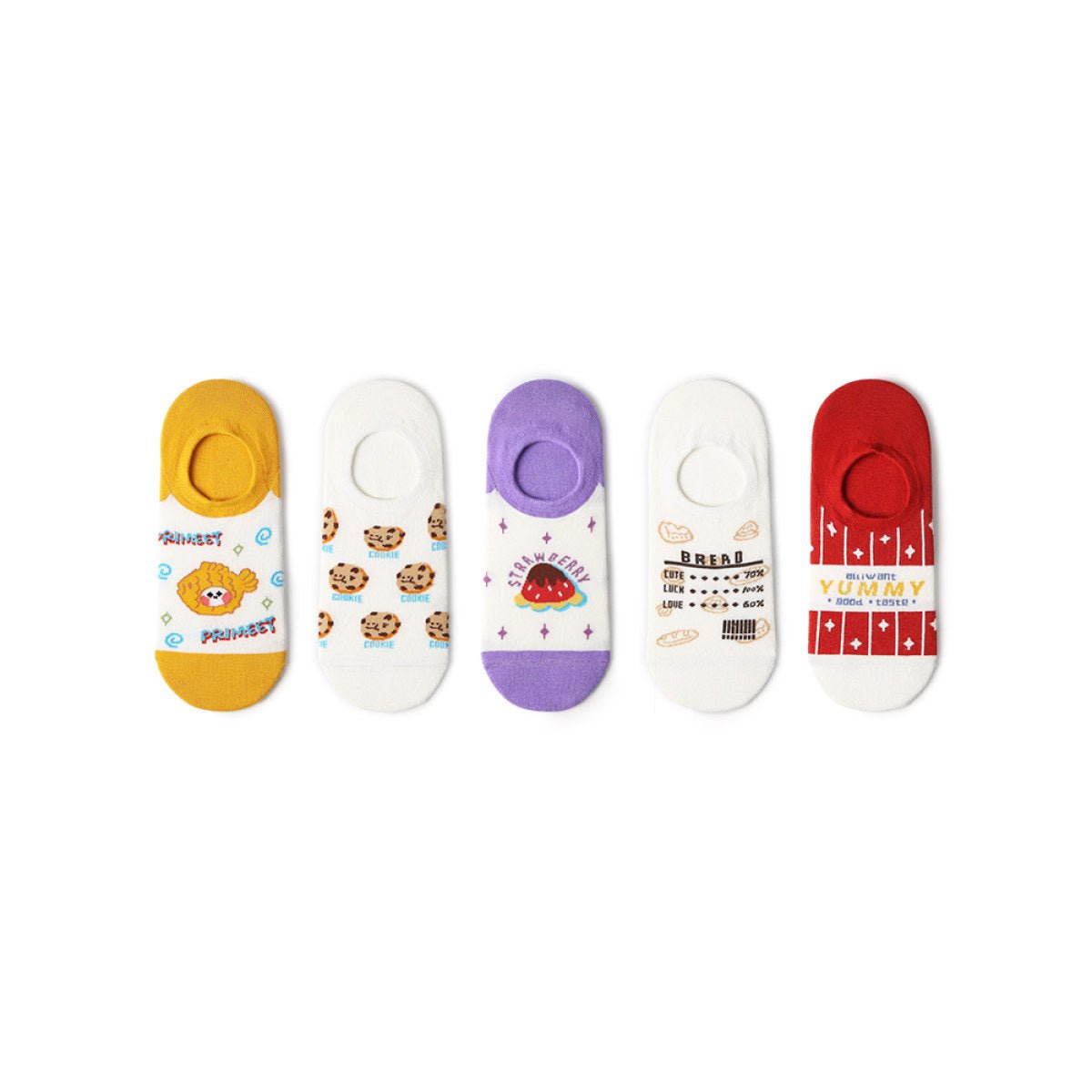 Yummy Food Lightweight Invisible Summer Women 5pcs Ankle Socks Set-0